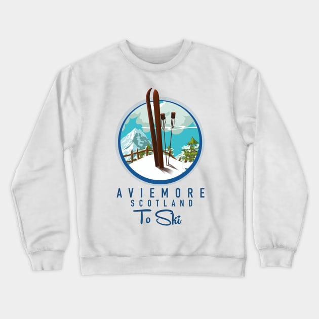 Aviemore scotland to ski Crewneck Sweatshirt by nickemporium1